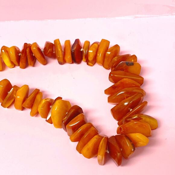 Vintage Baltic Amber Butterscotch Beaded Necklace 24 Inches - Picture 5 of 7
